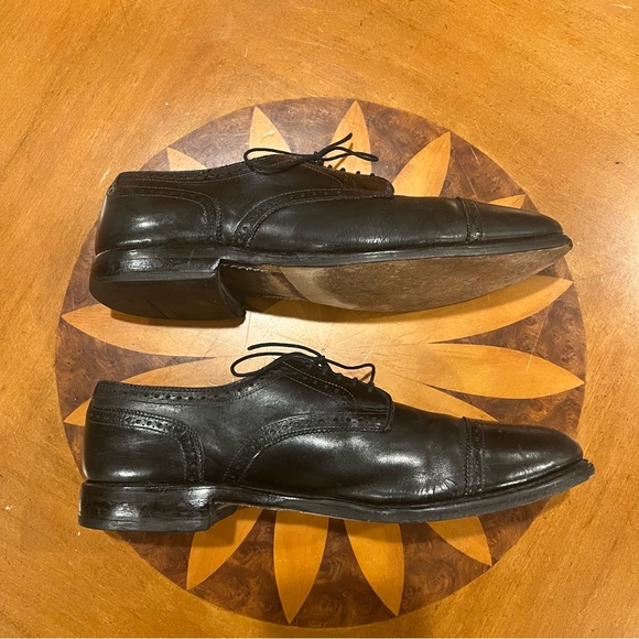 Allen Edmonds Sanford Cap Toe Black Leather Oxfords 11.5 Dress Shoes - Picture 4 of 16